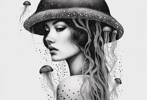 jellyfish woman tattoo idea