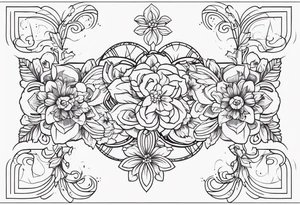 Cybersigilism mixed with floral design tattoo idea