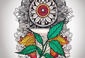 Marijuana and Psychedelic inspired tattoo tattoo idea