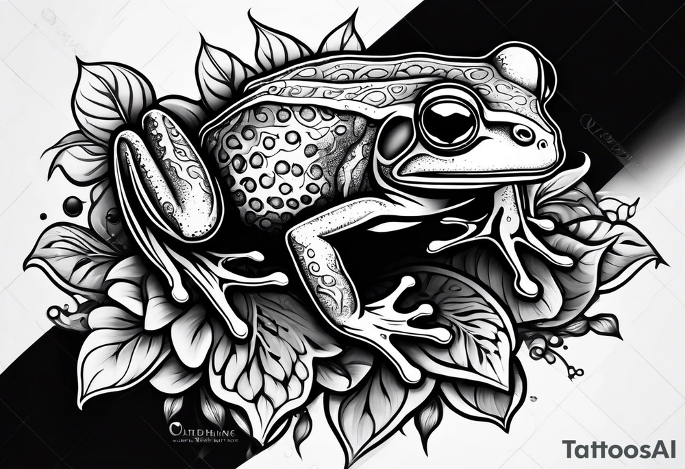 a psychedelic frog tattoo idea
