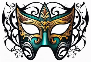 Male masquerade mask with smoke tattoo idea