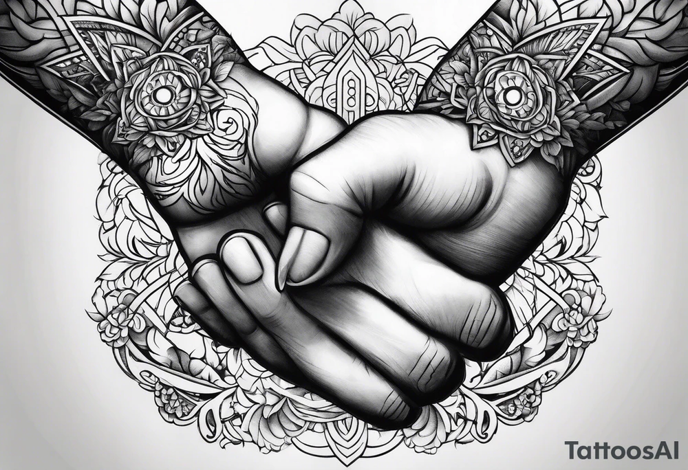 Crossing fingers of children tattoo idea