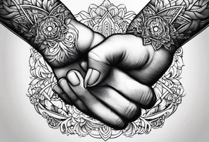 Crossing fingers of children tattoo idea
