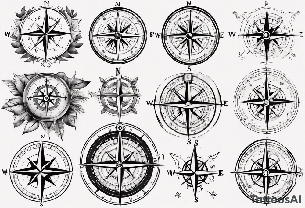 Compass navigation tattoo idea