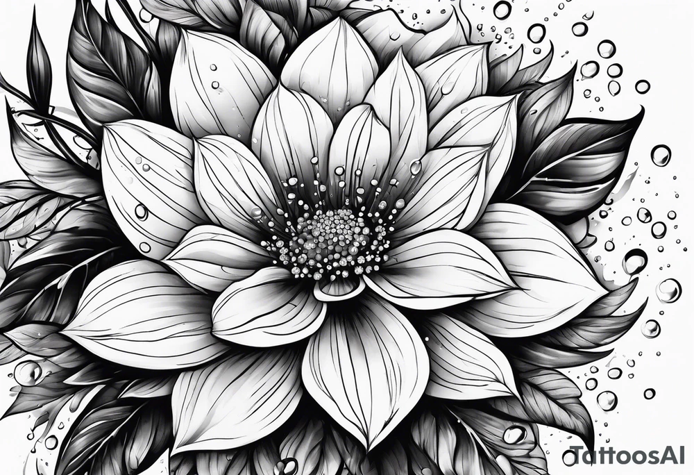Flowers with rain droplets on them tattoo idea