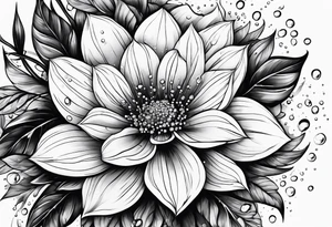 Flowers with rain droplets on them tattoo idea