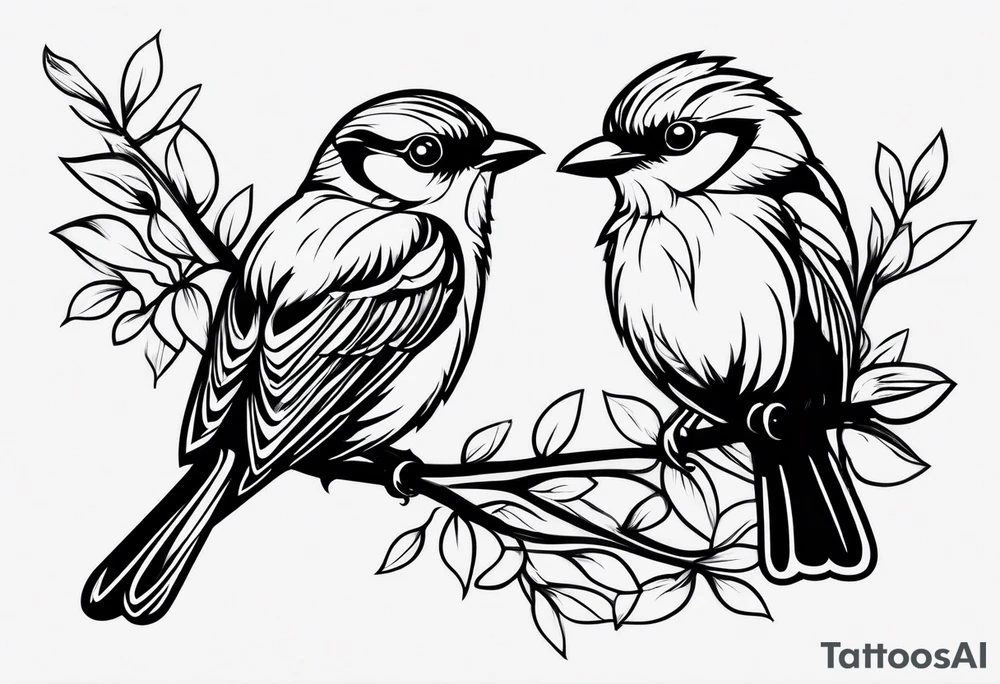 Small two birds tattoo idea