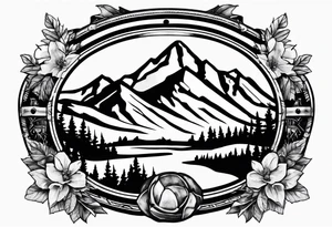 10 mile range, snow cap Rocky mountains
Gold mining snow boarding tattoo idea