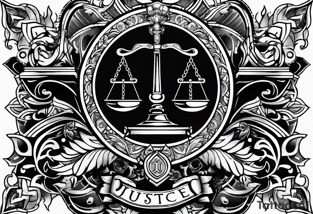 justice emblem tattoo idea