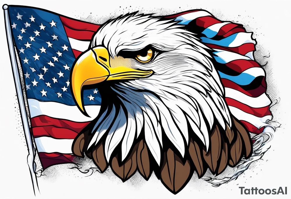 Eagle grabbing usa flag tattoo idea