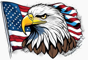 Eagle grabbing usa flag tattoo idea