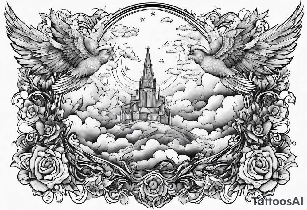 Choir of angels in the sky tattoo idea