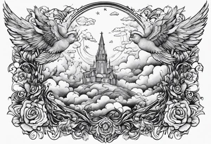 Choir of angels in the sky tattoo idea