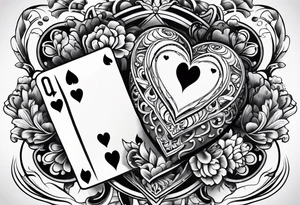 royal flush of hearts tattoo idea