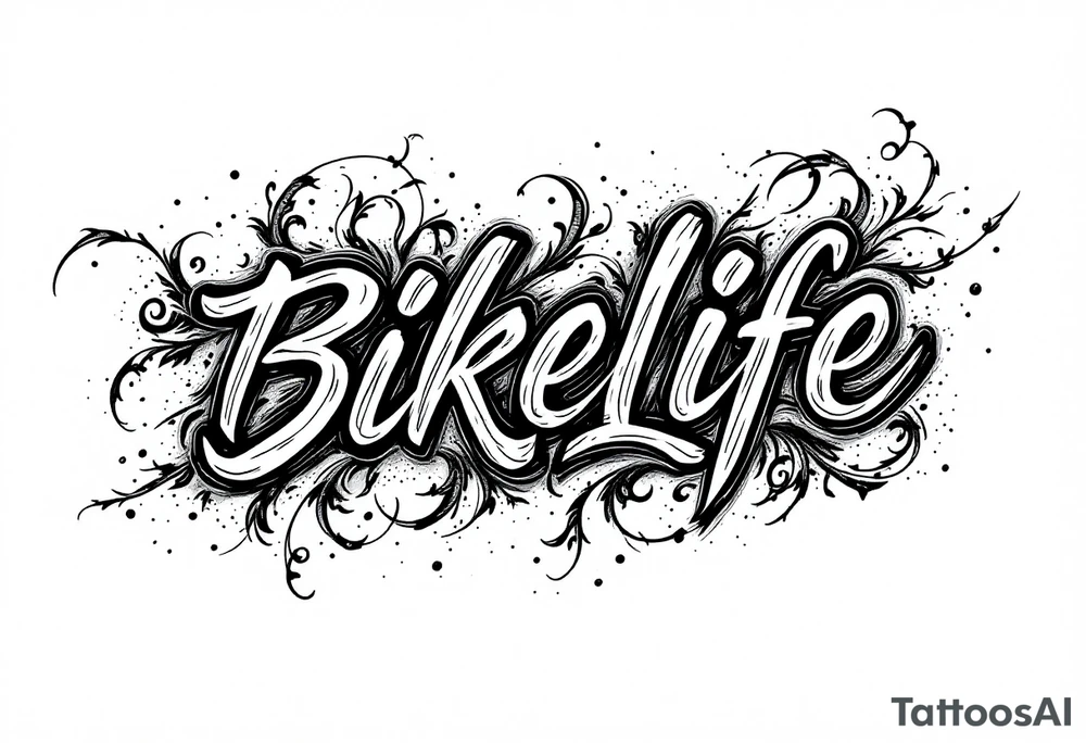 Bikelife tattoo simple text only tattoo idea