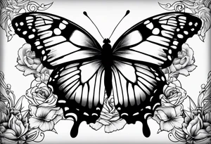 Butterflies and oceans tattoo idea