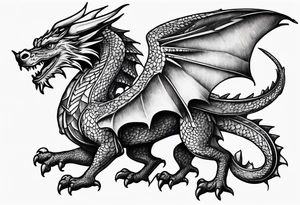Welsh dragon holding a texas star tattoo idea