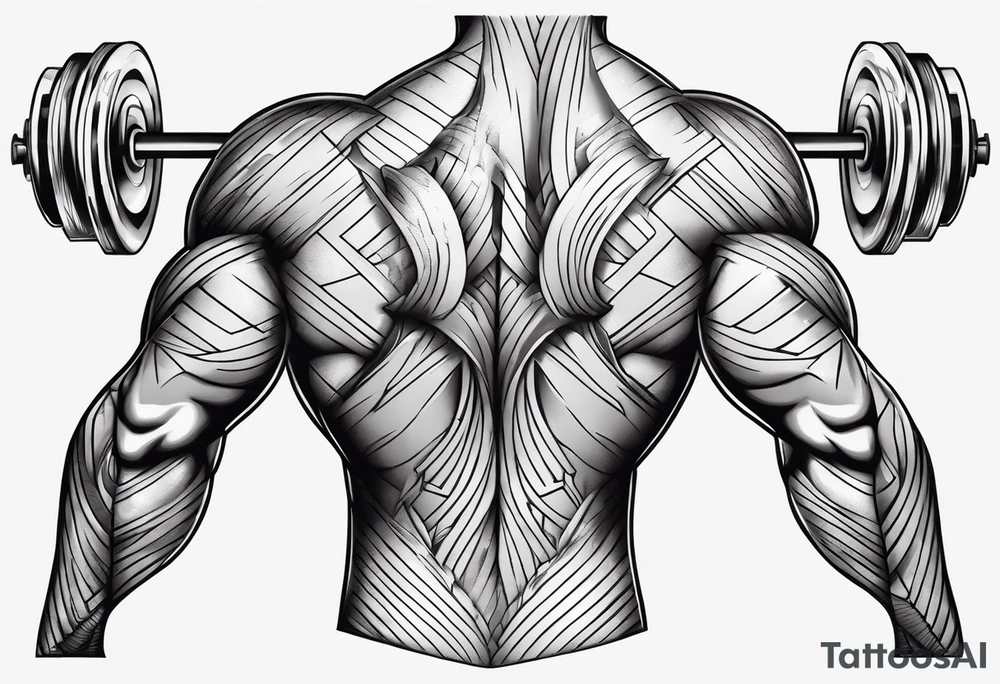 back shoulder muscle tattoo idea