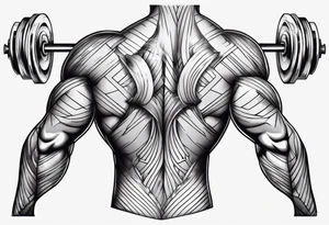 back shoulder muscle tattoo idea