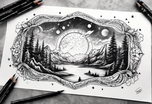 The transition between the sky and space tattoo idea