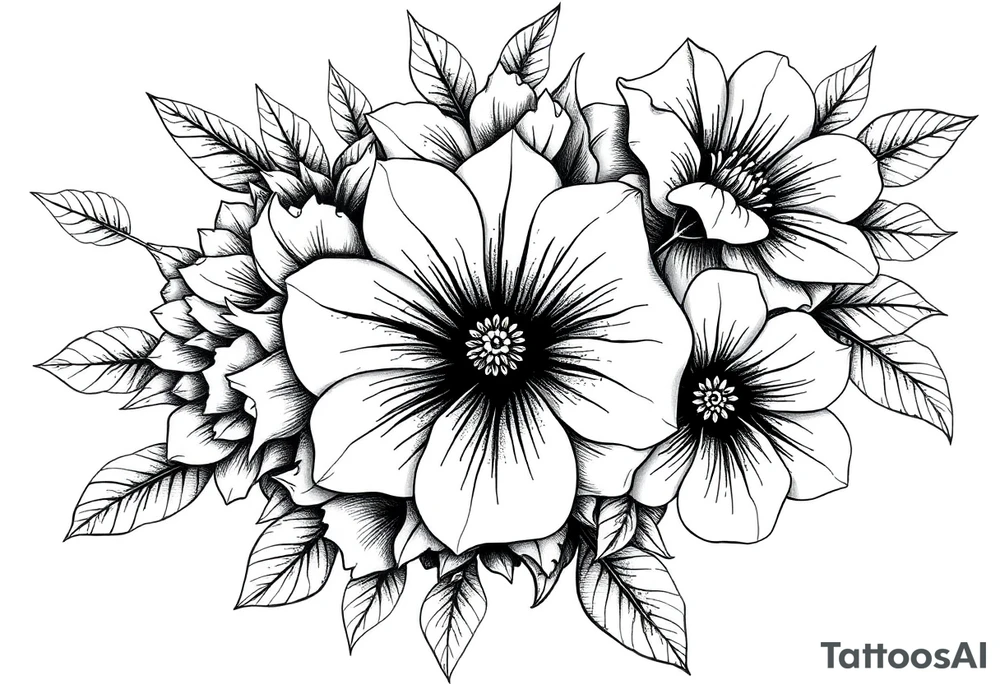 ornaments of flowers tattoo idea