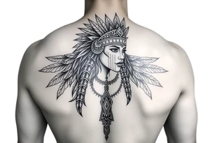 Majestic, beautiful,  chicano aztec warrior princess tattoo idea