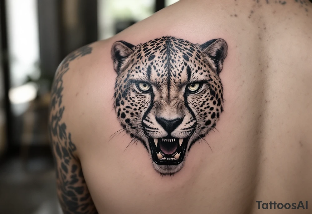 realistic cheetah tattoo idea