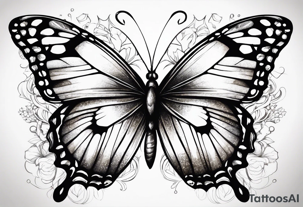 butterfly made of viscerae tattoo idea