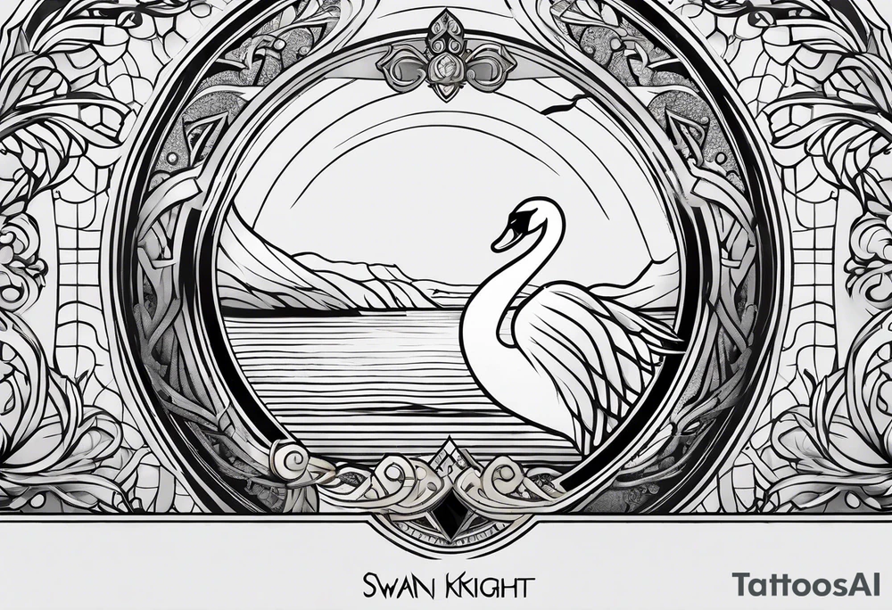 Swan Knight of Dol Amroth, Minimalist Logo, Minimalist, Line Art, Golden Ratio tattoo idea