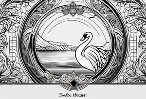 Swan Knight of Dol Amroth, Minimalist Logo, Minimalist, Line Art, Golden Ratio tattoo idea