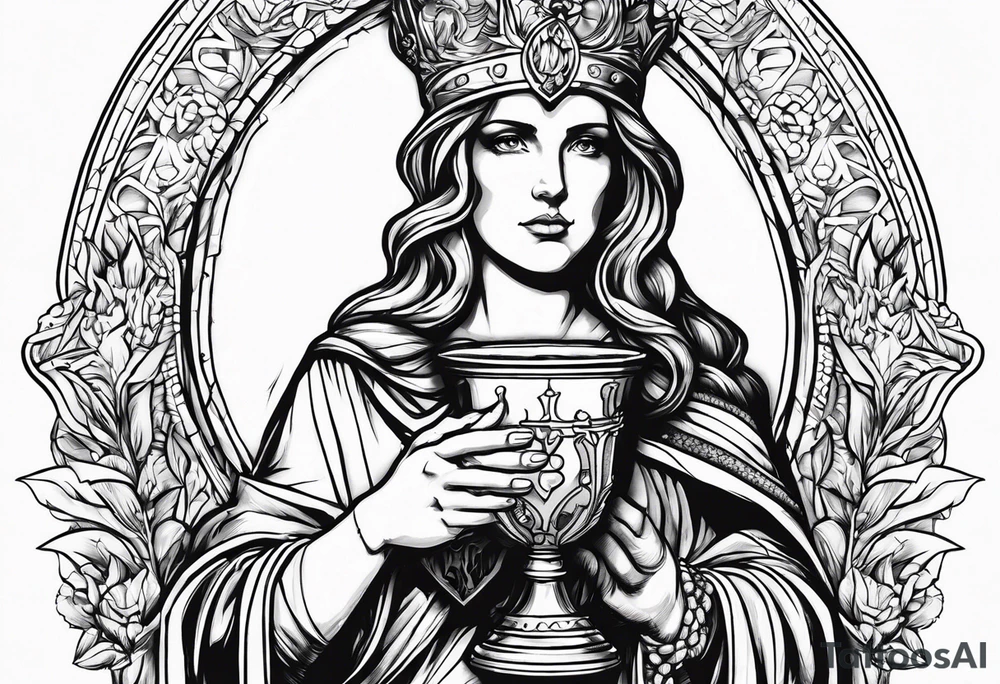 Saint Barbara
holding a chalice with lightning tattoo idea