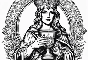 Saint Barbara
holding a chalice with lightning tattoo idea
