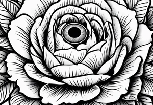 Peonies roses evil eye tattoo idea
