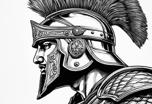 alexander the great with helmet tattoo idea