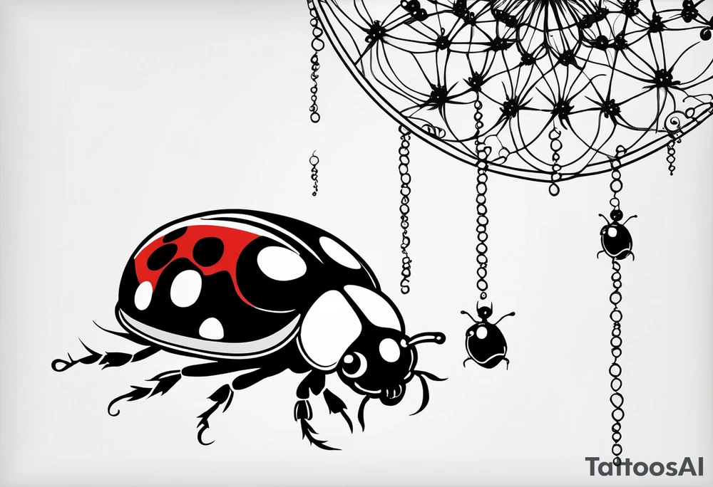 very minimalist combination of a ladybug, the letter ‘s’, a jellyfish and a swing tattoo idea