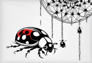 very minimalist combination of a ladybug, the letter ‘s’, a jellyfish and a swing tattoo idea
