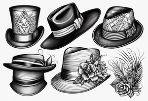 Variety of hats flash sheet tattoo idea