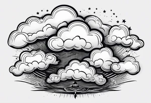 Hardcore clouds with lightning spawned by fire tattoo idea