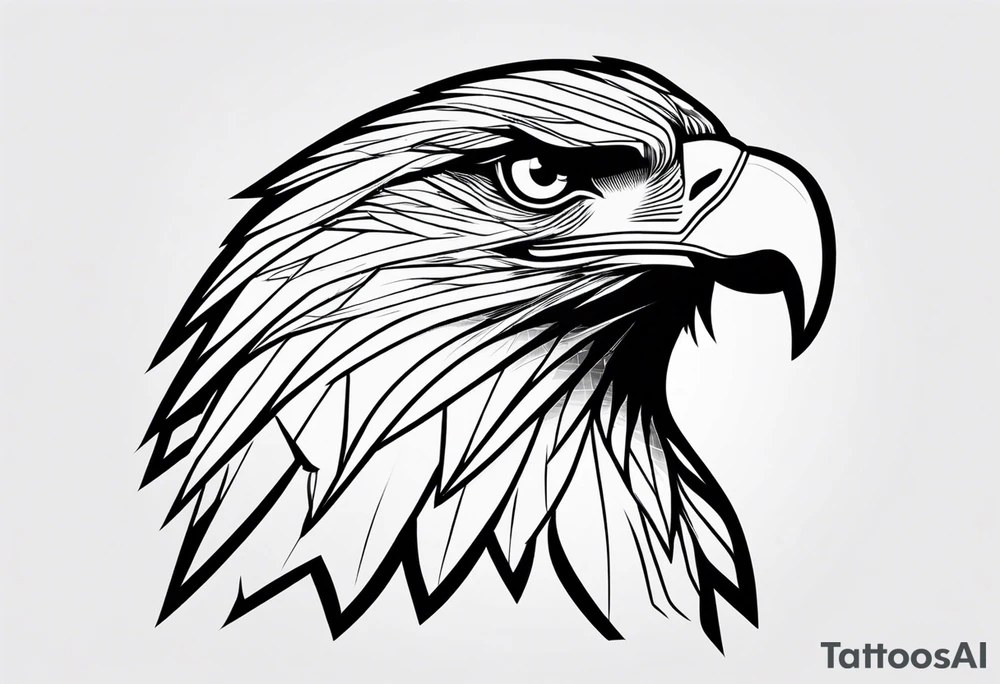 eagle face from front tattoo idea