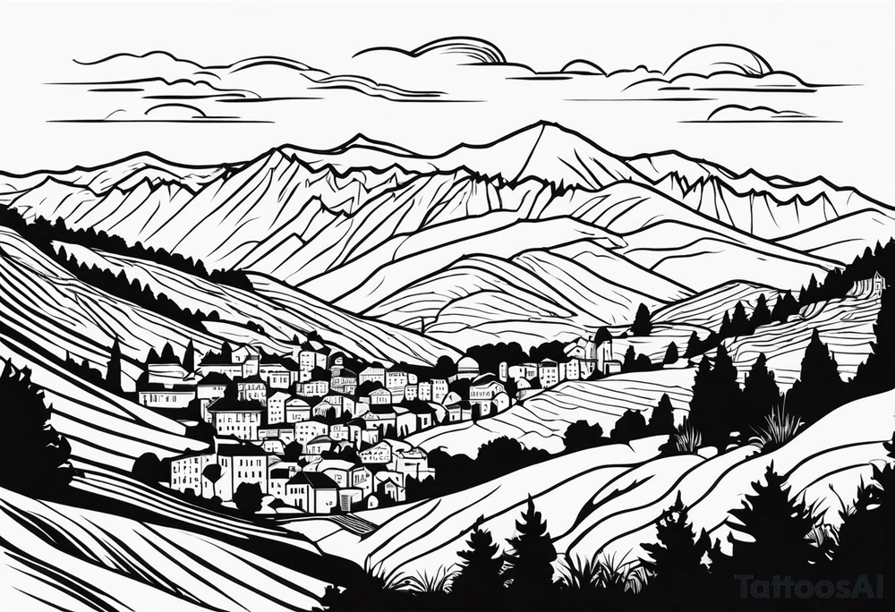 The landscape of Bosnia and Hercegovina. tattoo idea