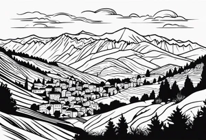 The landscape of Bosnia and Hercegovina. tattoo idea