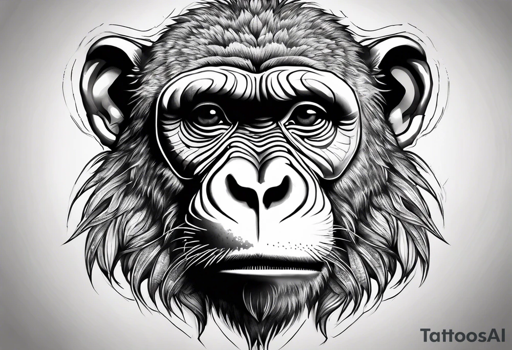 aggressive monkey on torso tattoo tattoo idea