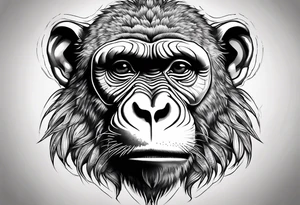 aggressive monkey on torso tattoo tattoo idea