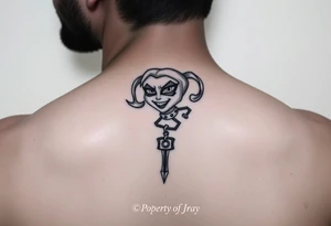 Property of Jray tag, Harley Quinn style, dark tattoo idea