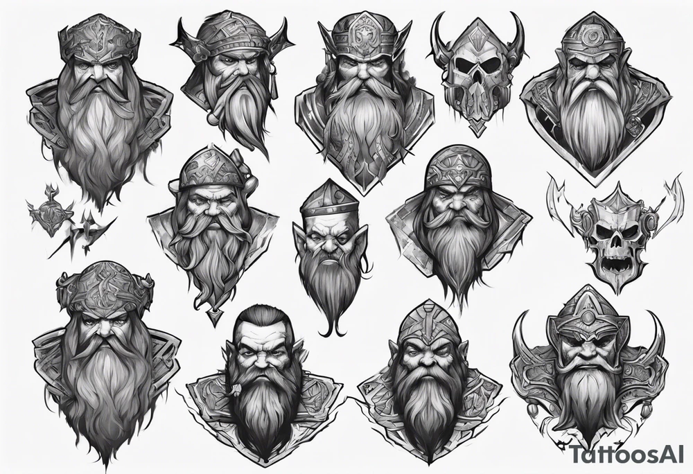 Dark iron dwarf tattoo idea