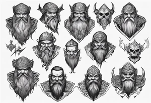 Dark iron dwarf tattoo idea