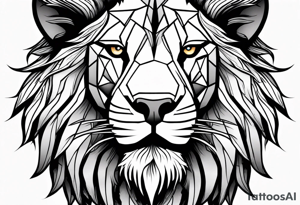 Lion head angry tattoo idea