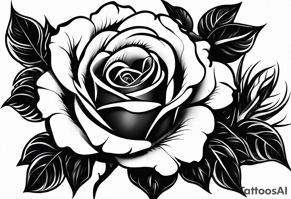 full black rose tattoo idea