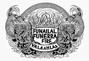 Viking valhalla funeral on fire tattoo idea