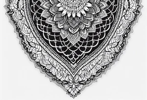 Elbow length black lace glove tattoo idea